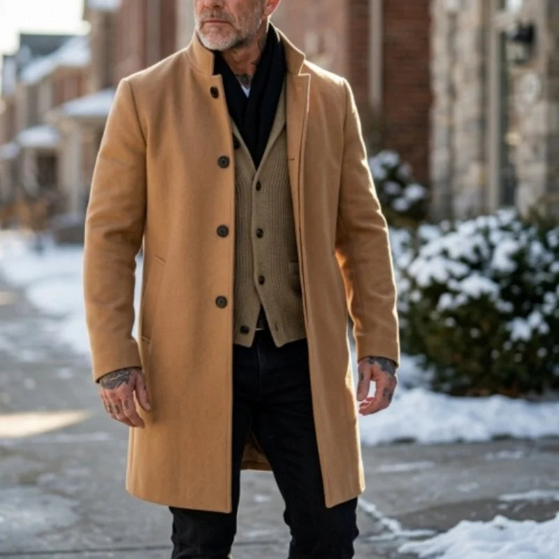 The San Clemente Men’s Concealed Button Casual Overcoat