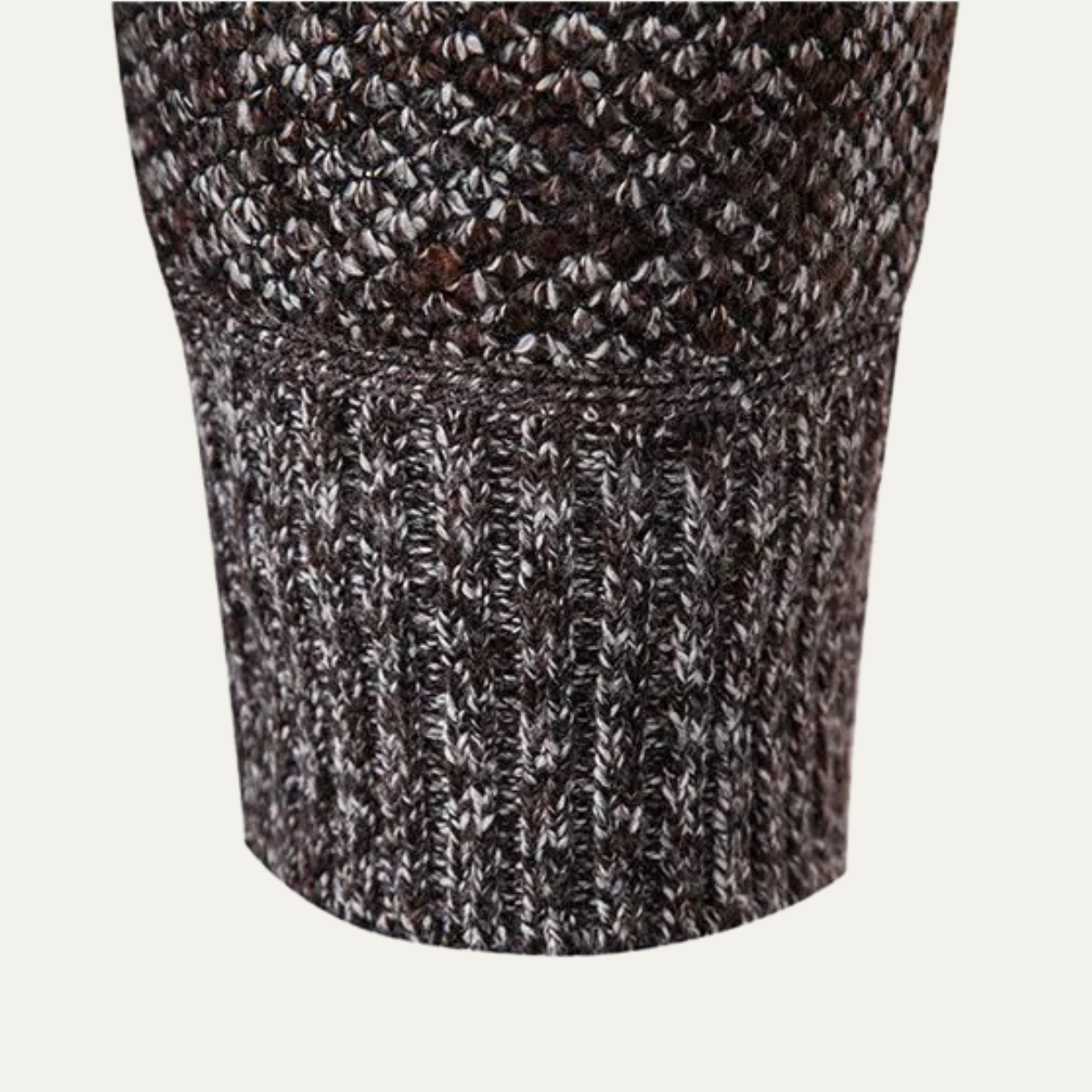 Men's Cable Knit Cardigan Charcoal Gray Diamond Pattern