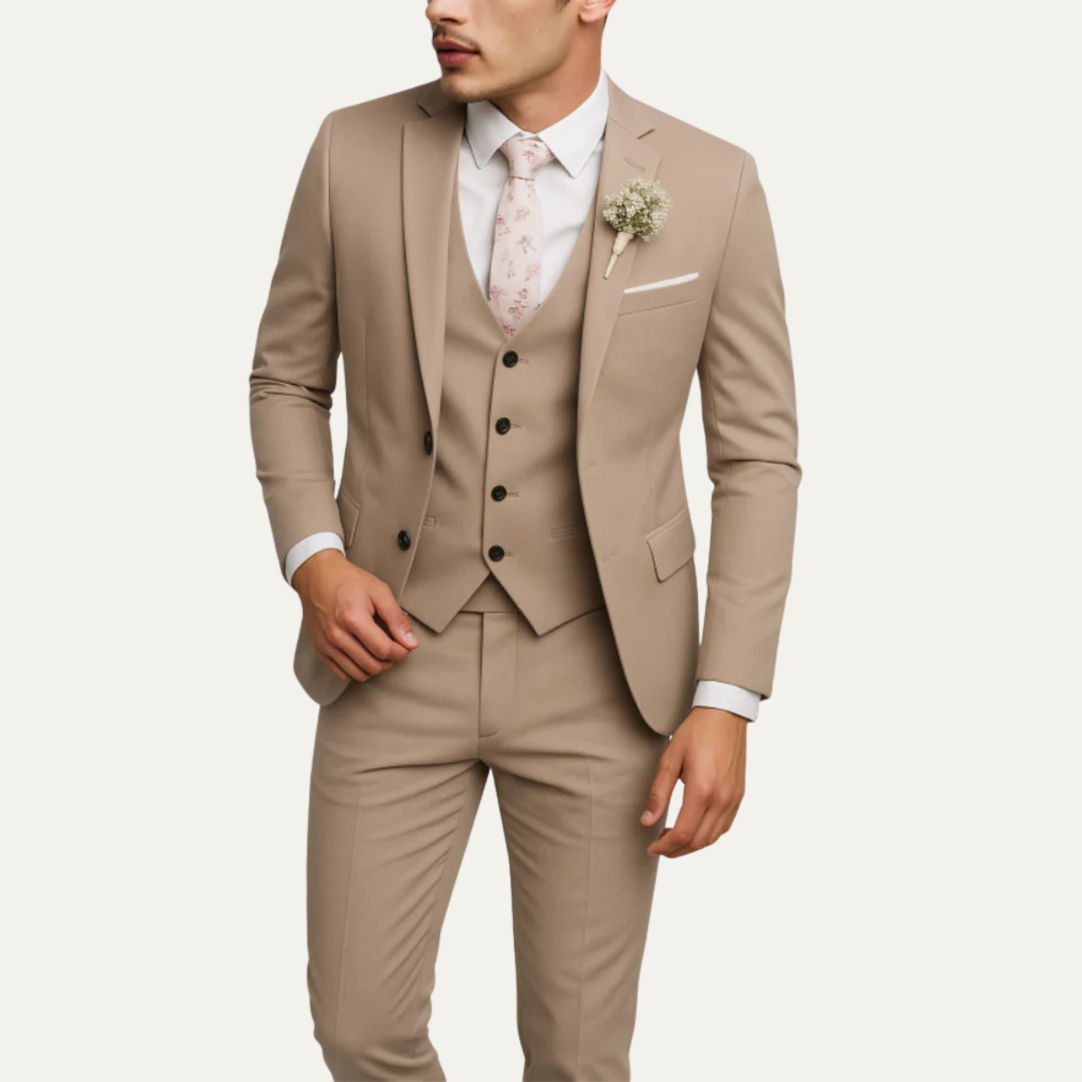The Windermere Men’s Elegant 3 Piece Slim Fit Business Suit Set