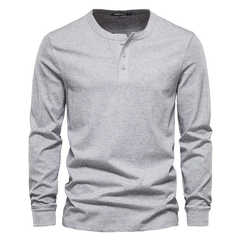 The Venice Men's Casual Button Neck Cotton Tee
