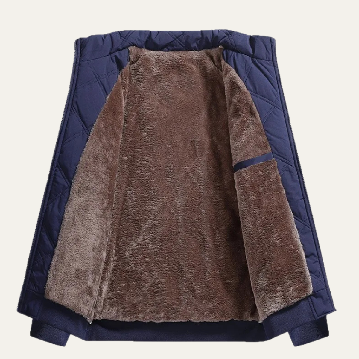 The Bormio Men’s Warm Cotton Diamond Pattern Stand Collar Coat