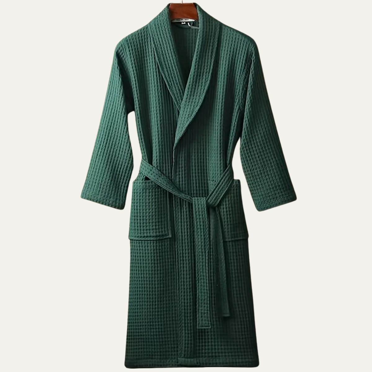 The Eastbourne Men's Cotton Waffle Lightweight Spa Bathrobe with Belt