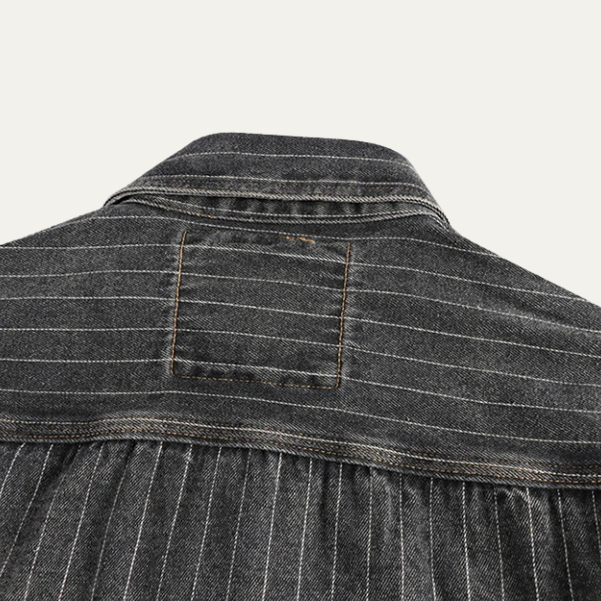 The Riverhill Men’s Retro Striped Denim Shirt Jacket