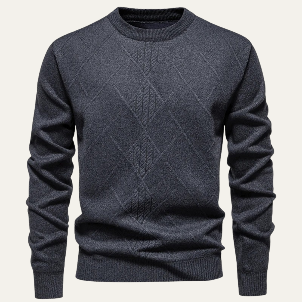 The North Ridge Men’s Warm Diamond Pattern Crew Neck Knit Sweater