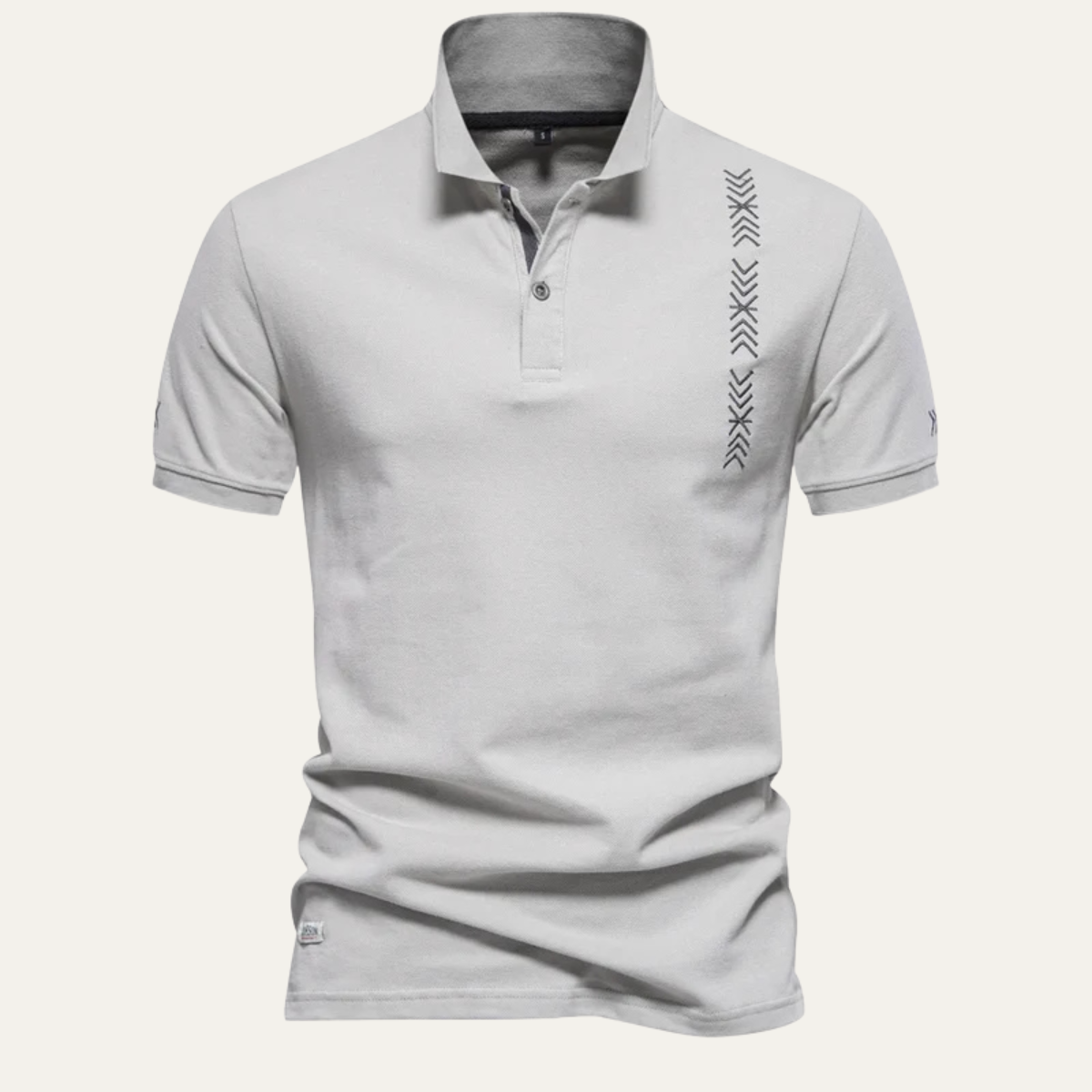 The Sheffield Men’s Cotton Polo Shirt with Graphic Detail