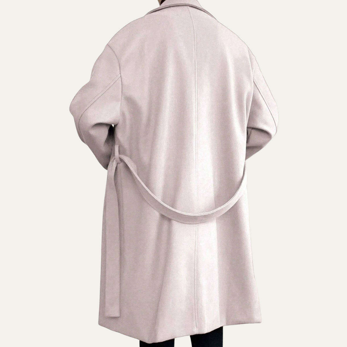 Men's Wool Overcoat Black Long