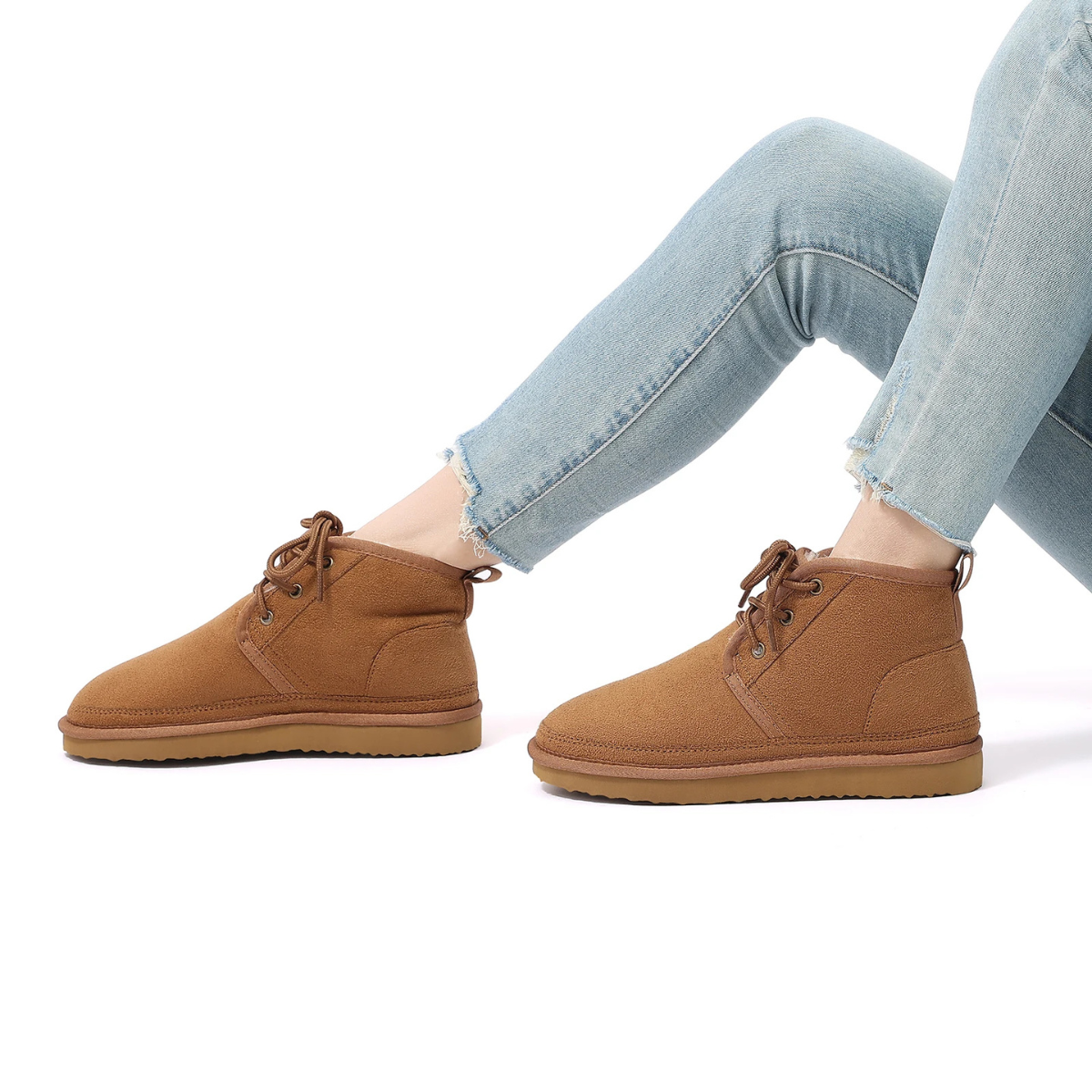 The Ridgefall Men's Cozy Suede Warm Fur Lined Non Slip Snow Boots