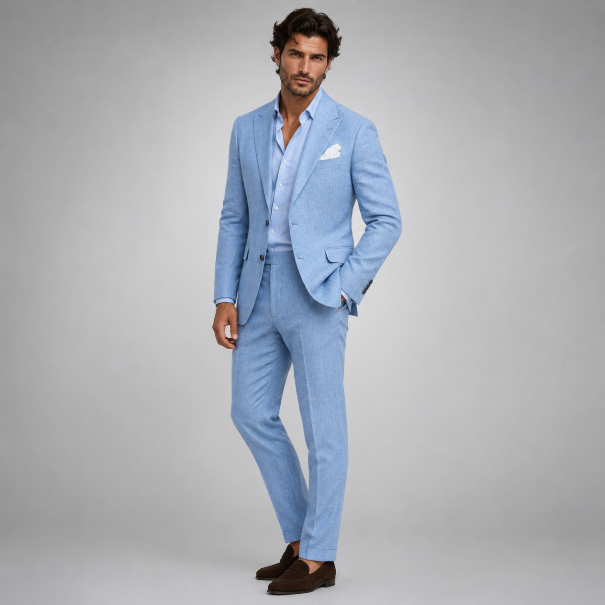 The Hillford Men’s Linen Slim Fit 2 Piece Suit – Blazer and Pants