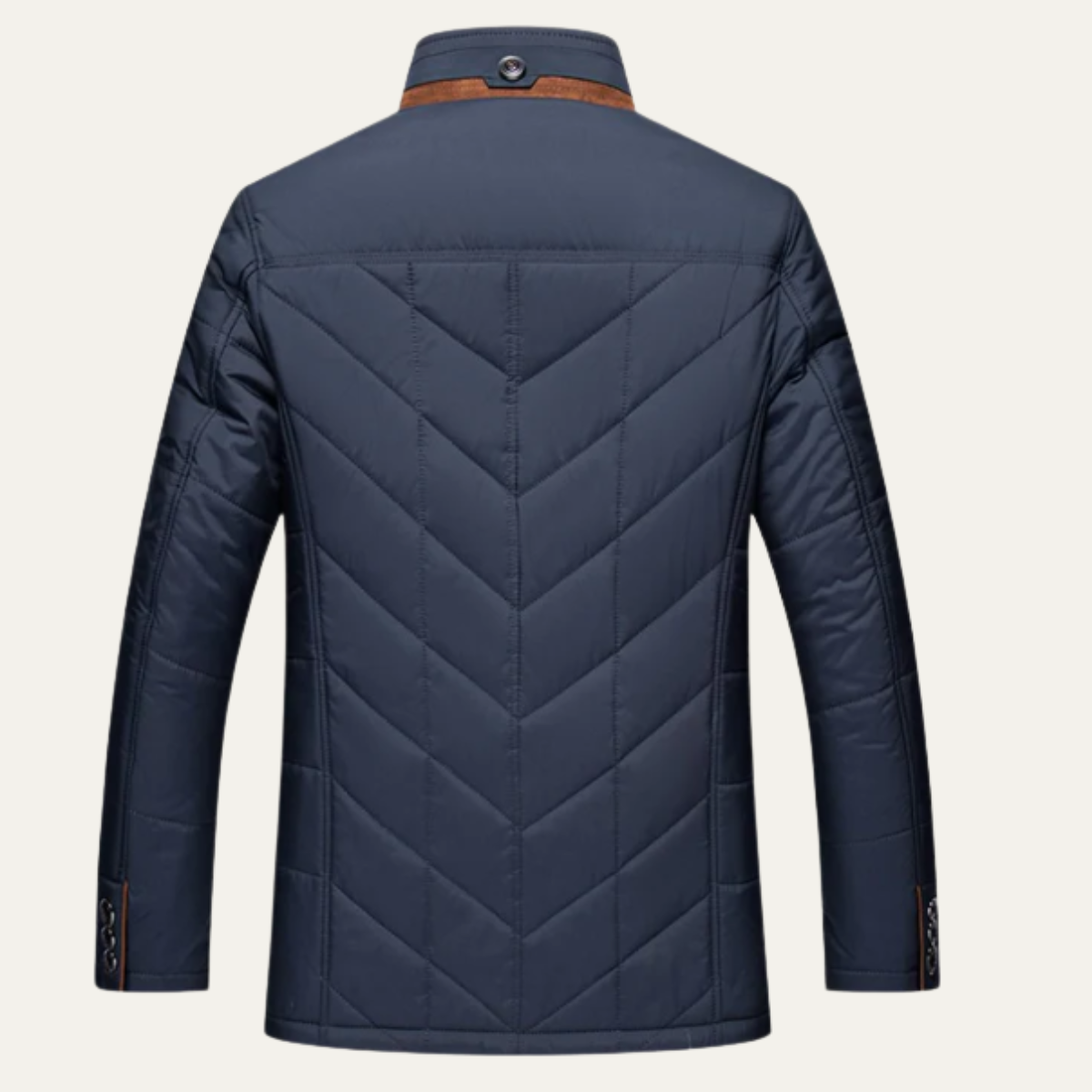 The Stratton Men’s Stylish Padded Winter Quilted Jacket with Velvet Collar