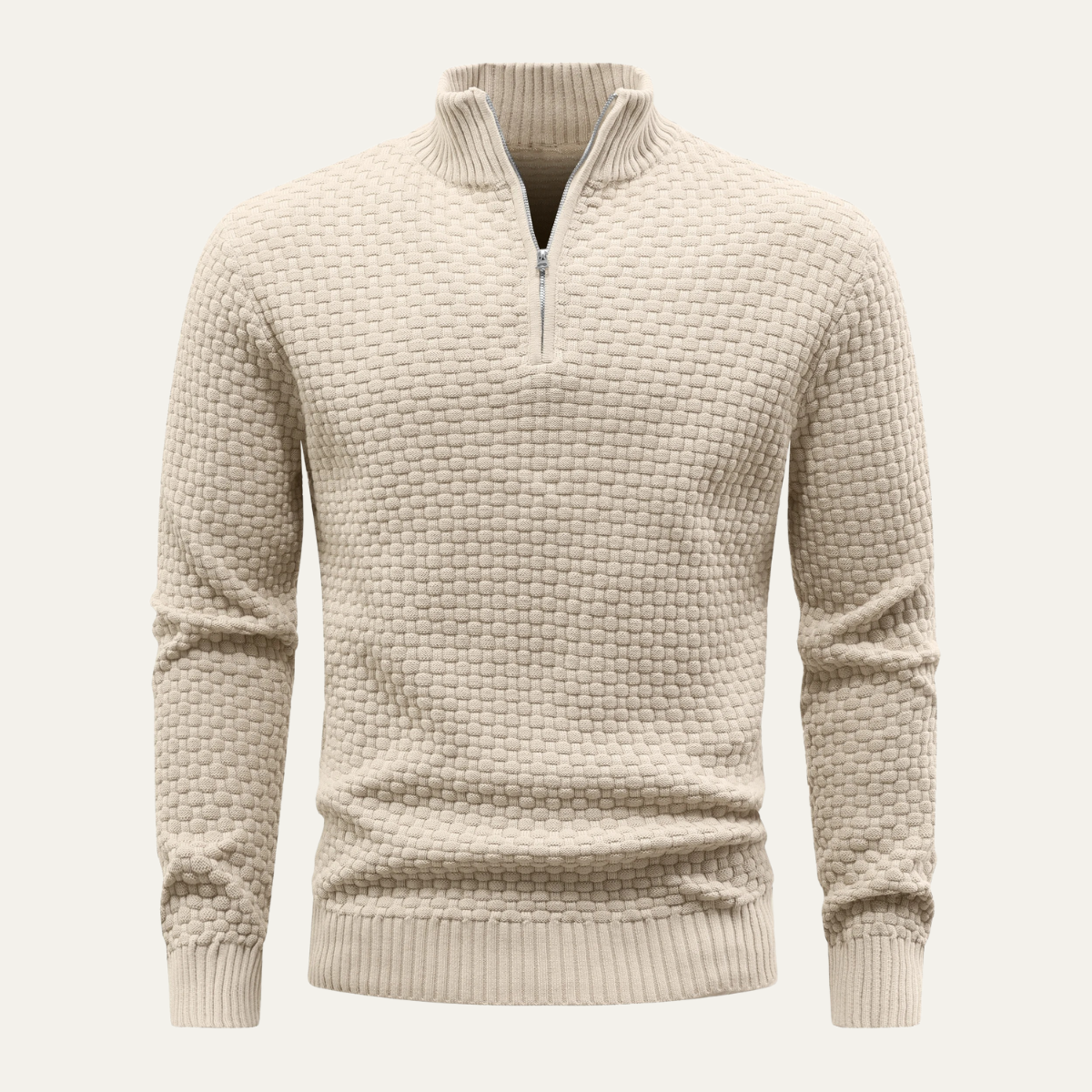 The Lignano Men’s Textured Quarter Zip Knit Sweater