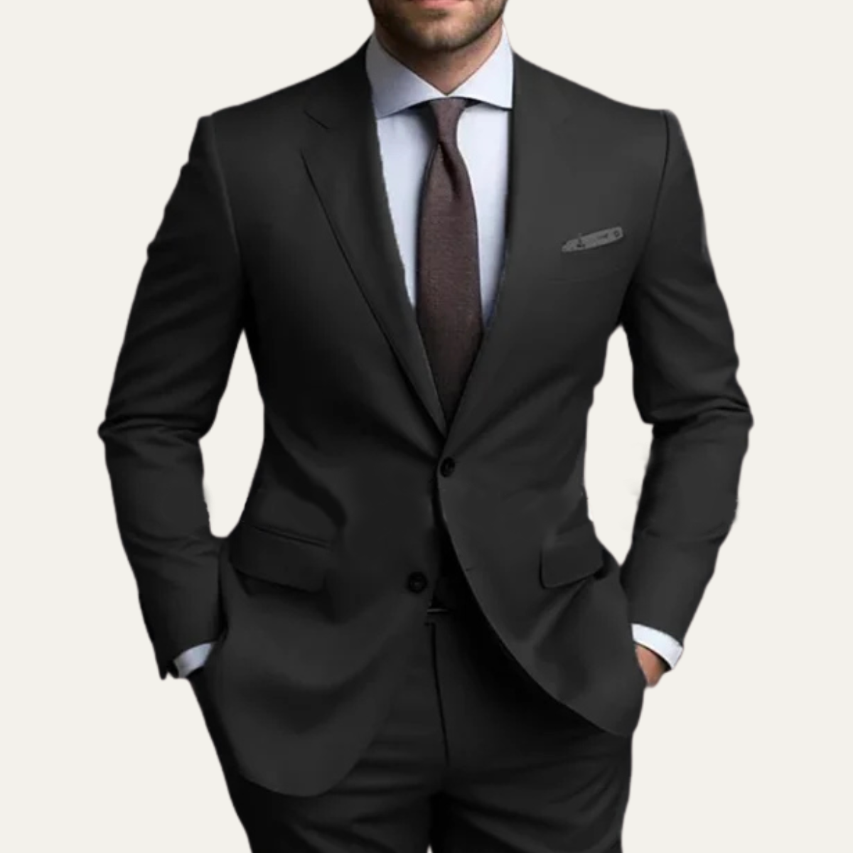 The Langford Men’s Slim Fit 2 Piece Suit – Notched Lapel Blazer & Pants