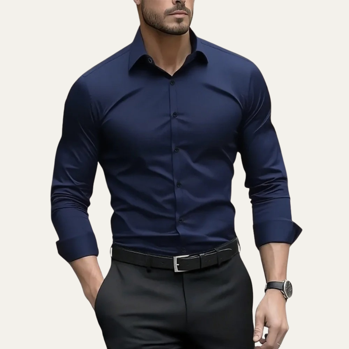 The Pantelleria Men's Elegant Solid Color Business Shirt