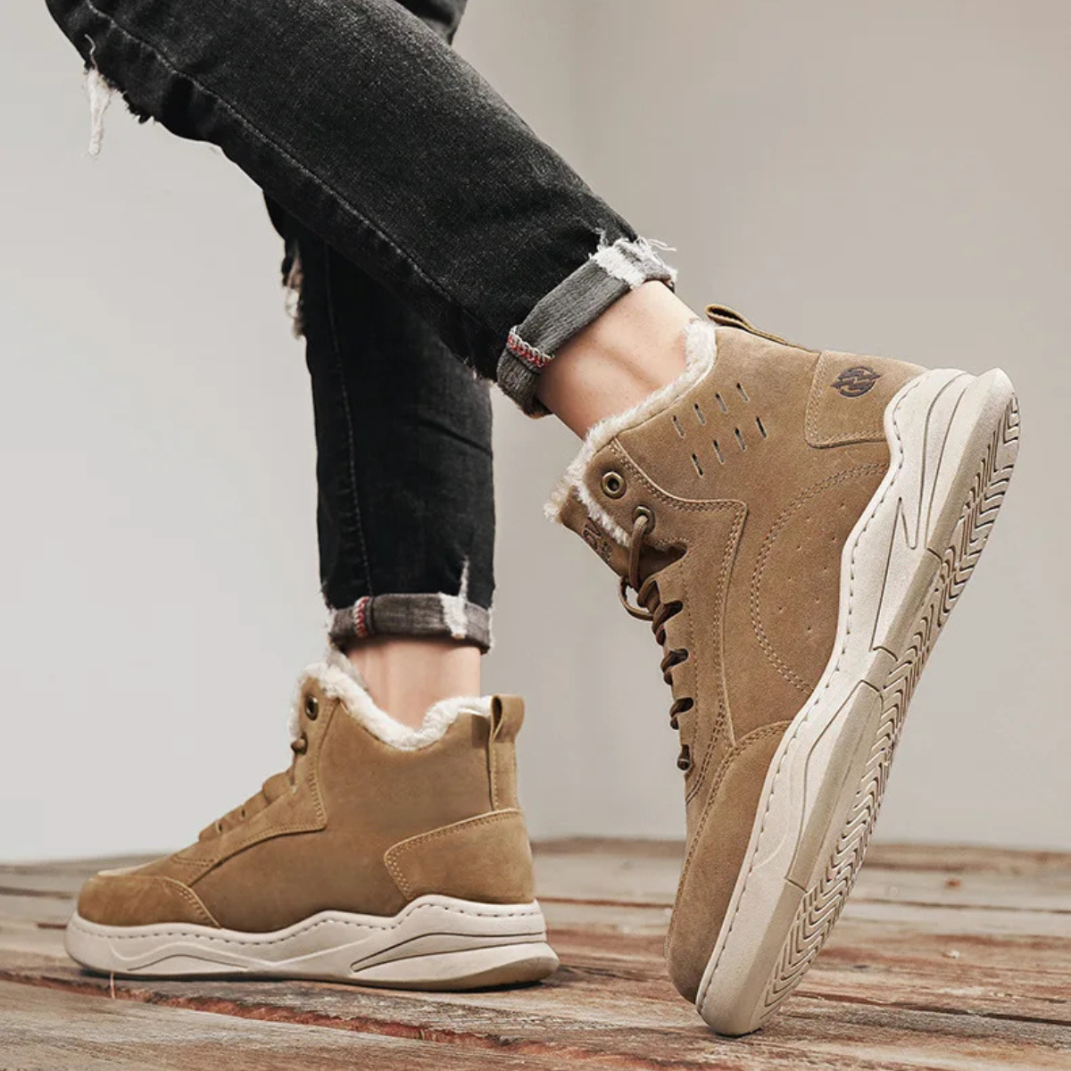 The Cedarforest Men’s Winter Fur Lined High Top Snow Boots