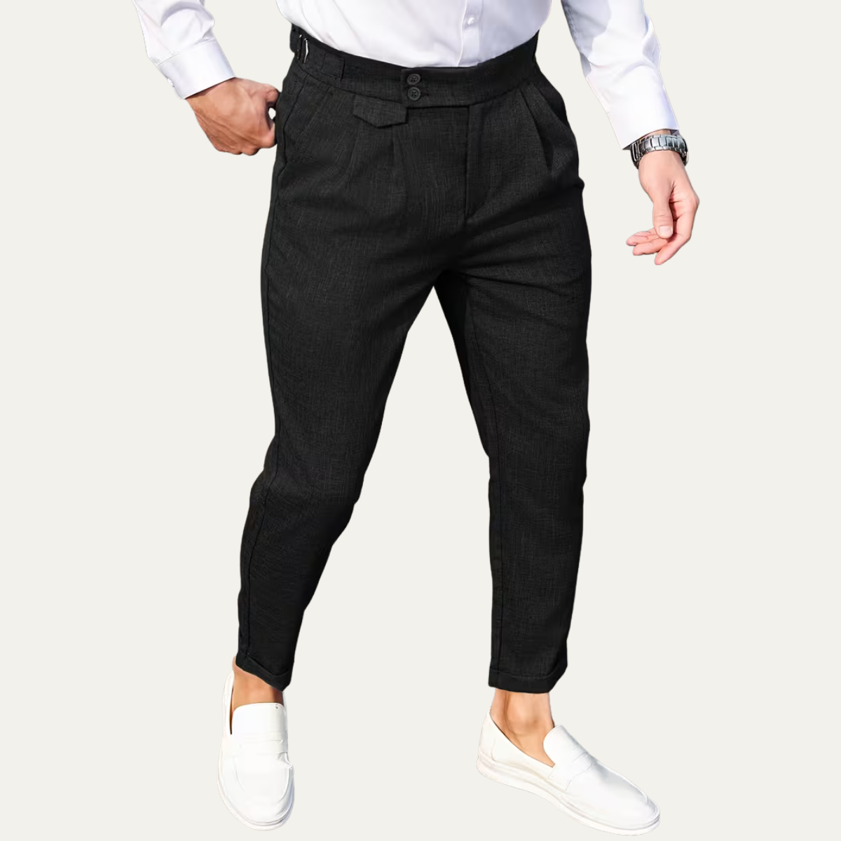 The Hobart Men’s Tailored High Waisted Pleated Dress Pants