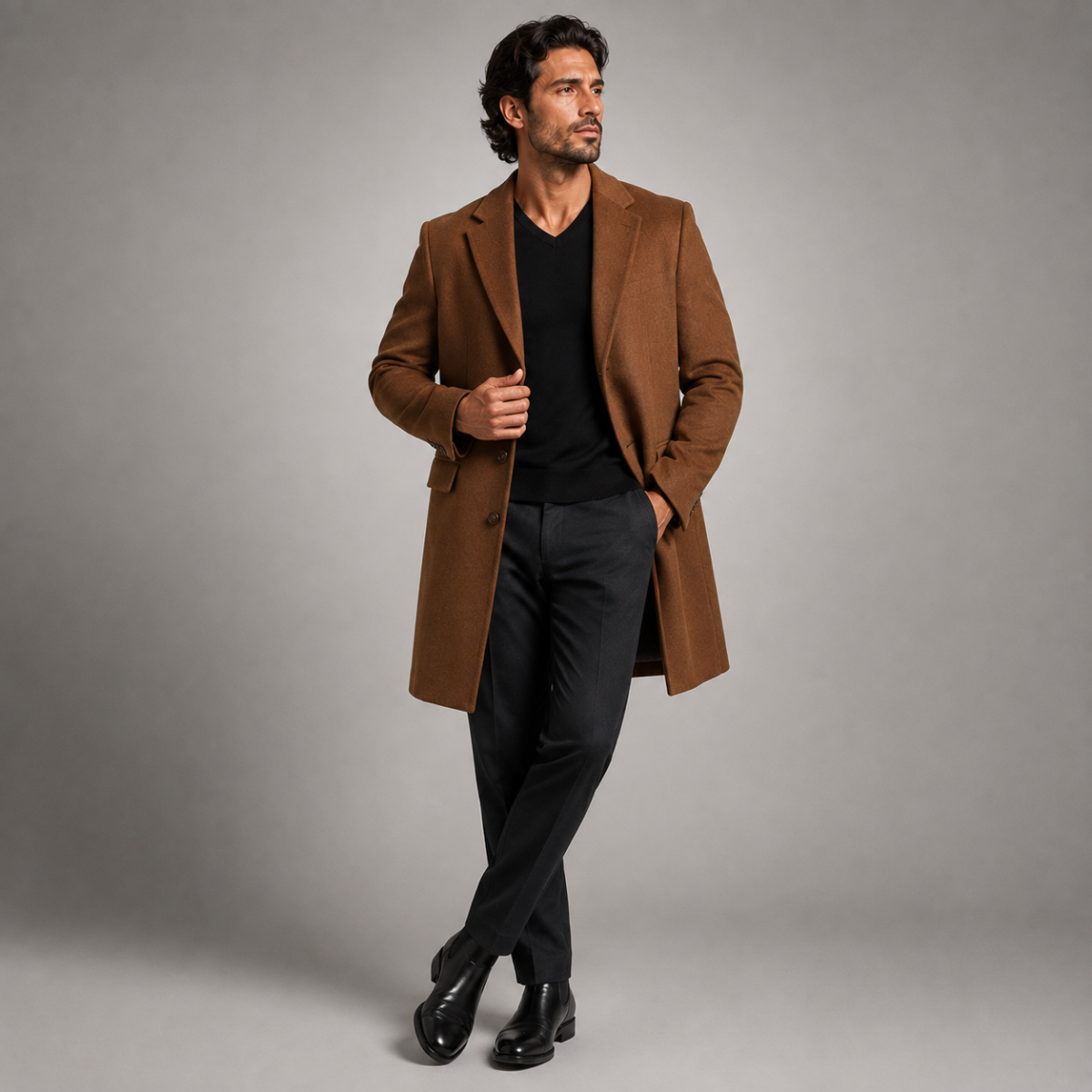 The Brianza Men’s Smart Single Breasted Overcoat