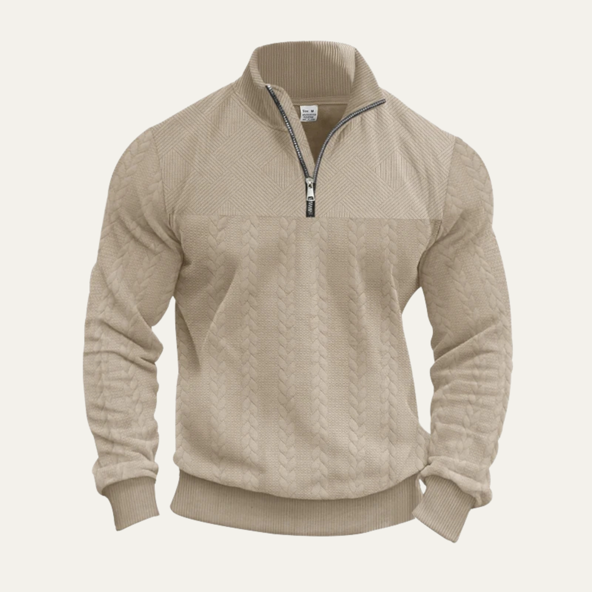 The Avignon Men’s Winter Knit Half Zip Jacquard Sweater