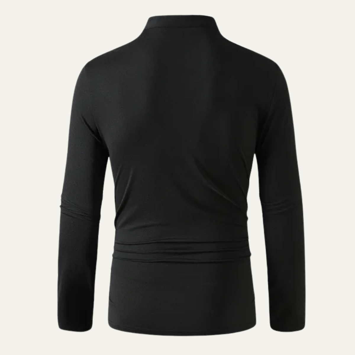 The Silverhill Men’s Stand Collar Solid Color Button Placket  T Shirt