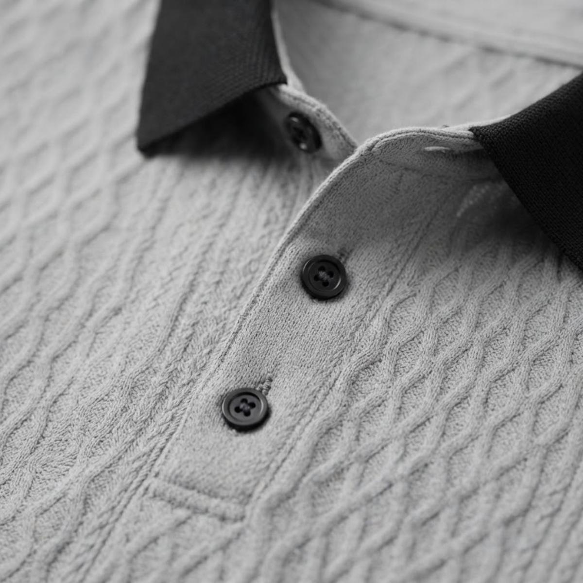 The Glenbrook Hill Men’s Casual Textured Polo Shirt with Contrast Collar