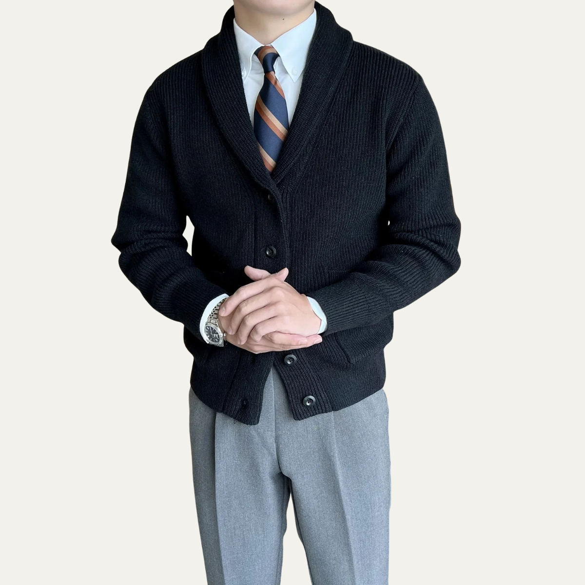 The Cambridge Men’s Shawl Collar Knit Sweater