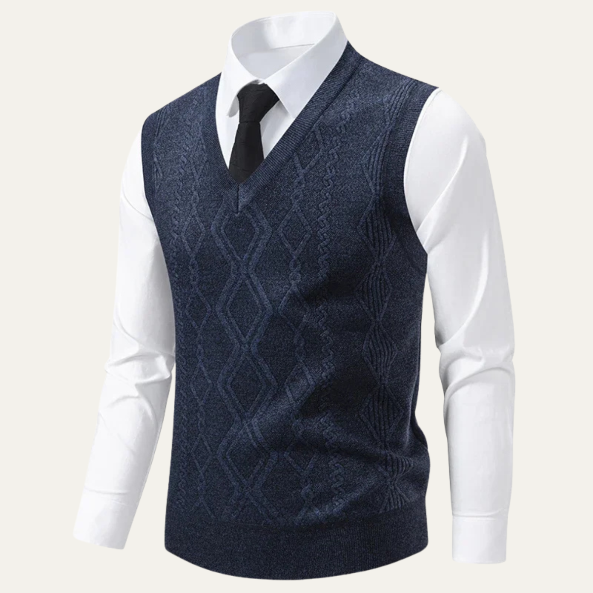 The Canazei Men’s Winter Cable Knitted V Neck Sweater Vest
