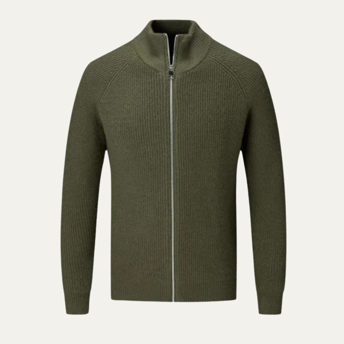 The Richmend Men’s Elegant Merino Wool Zip Up Cardigan