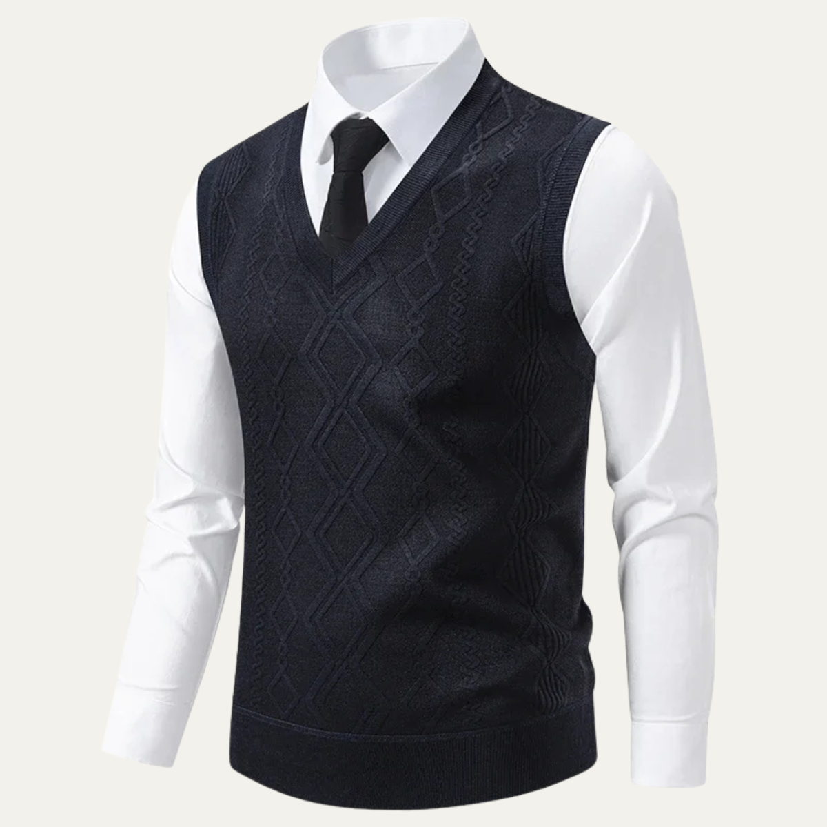 The Canazei Men’s Winter Cable Knitted V Neck Sweater Vest