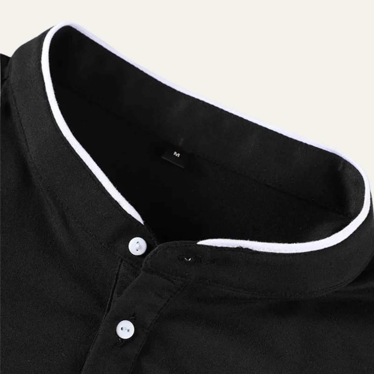 The Silverhill Men’s Stand Collar Solid Color Button Placket  T Shirt