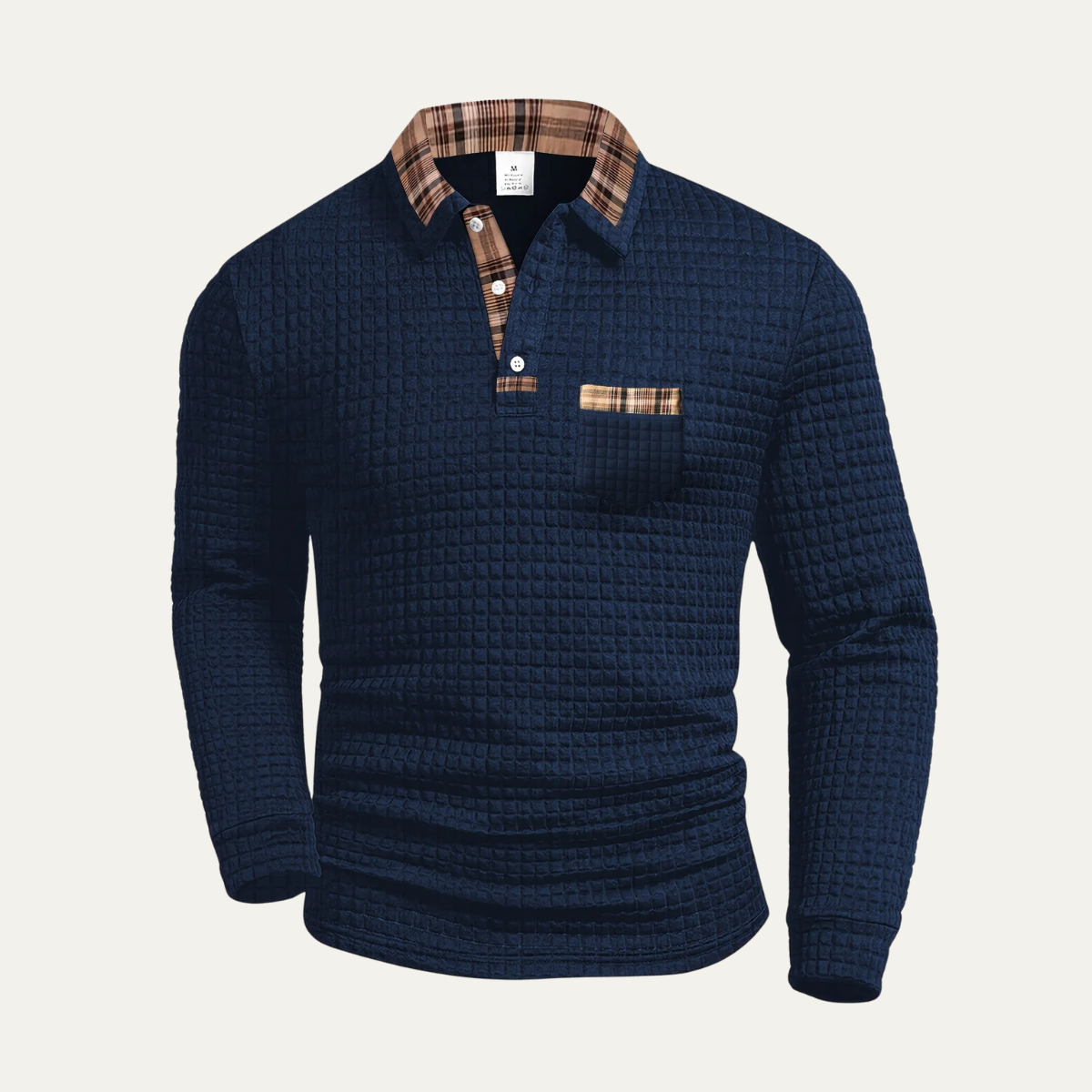 The Monopoli Men’s Casual Waffle Knit Polo Sweater