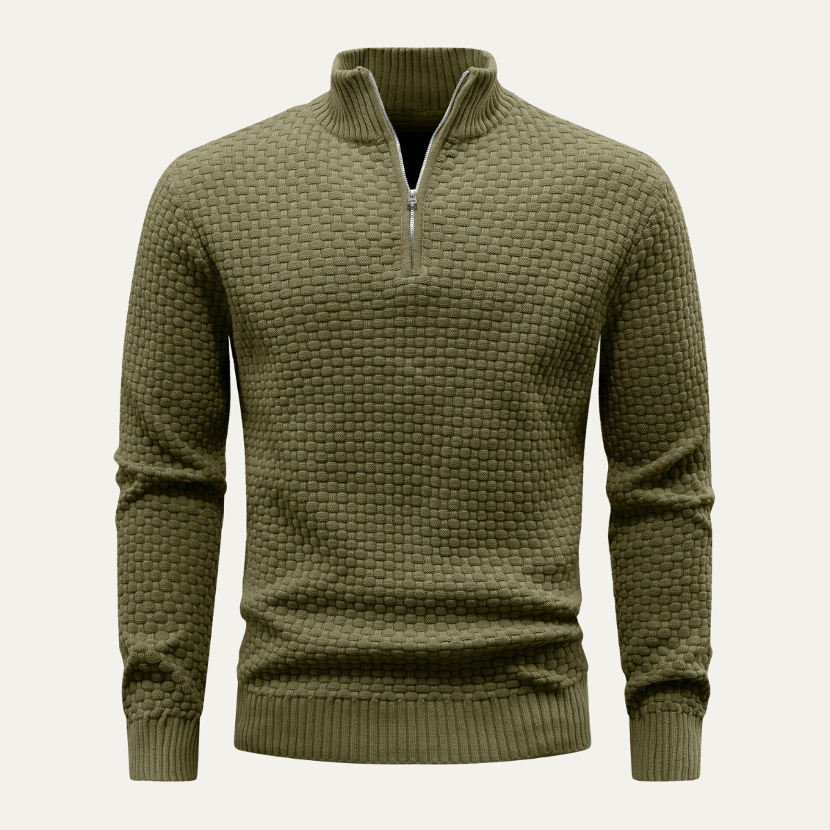 The Lignano Men’s Textured Quarter Zip Knit Sweater