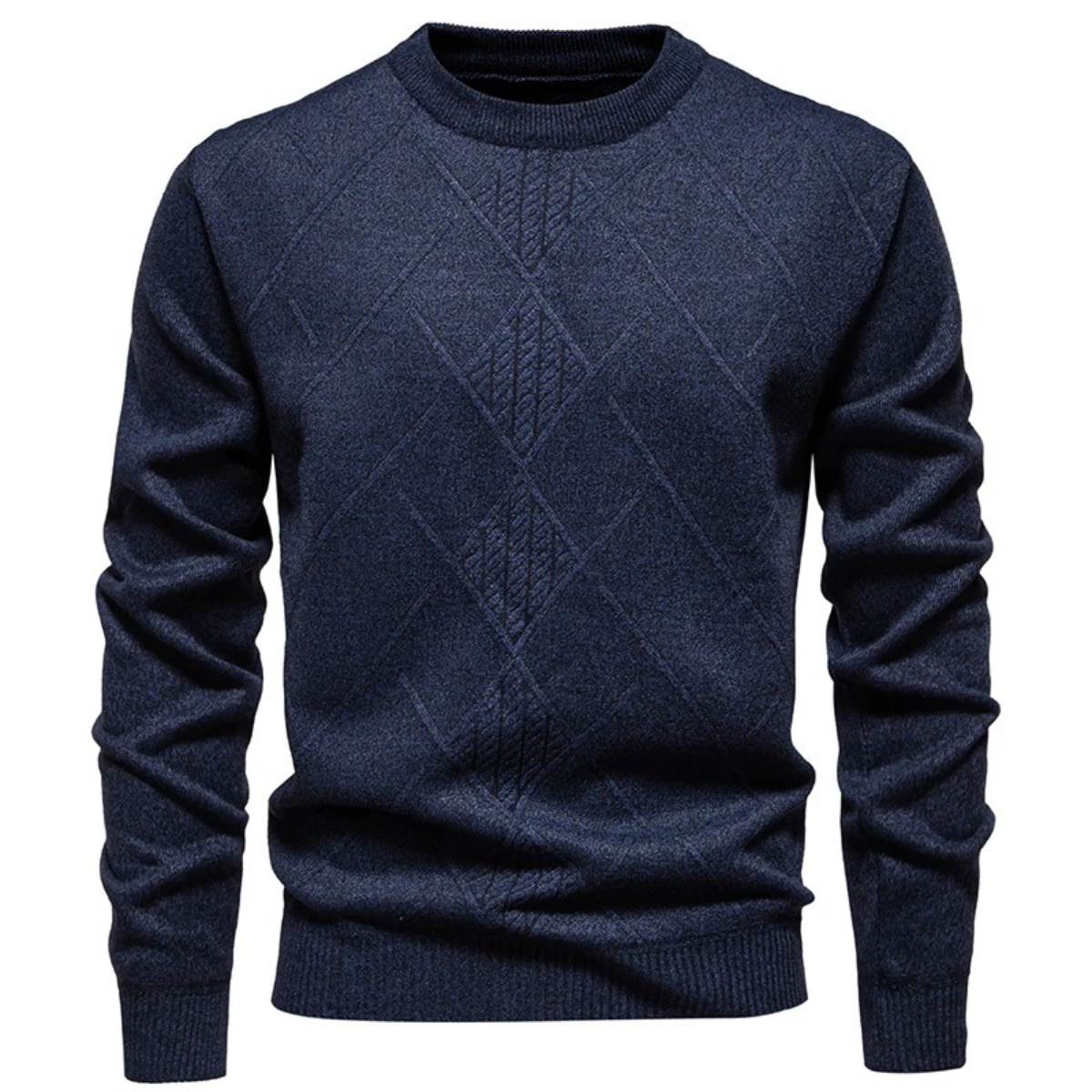 The North Ridge Men’s Warm Diamond Pattern Crew Neck Knit Sweater