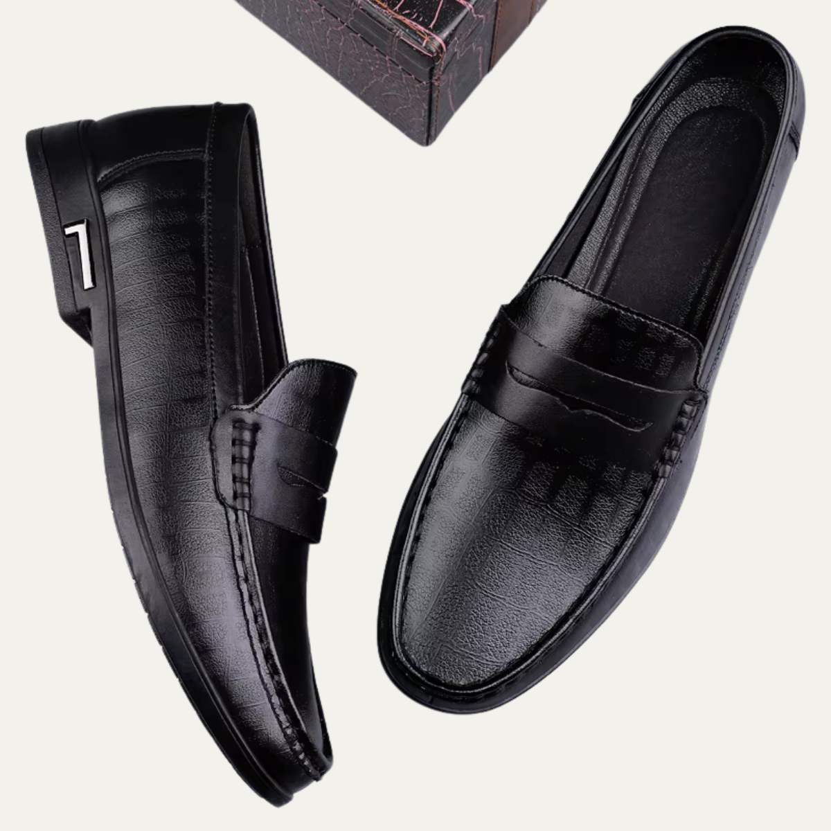 The Brookgate Men’s Breathable Italian Style Faux Leather Slip On Loafers