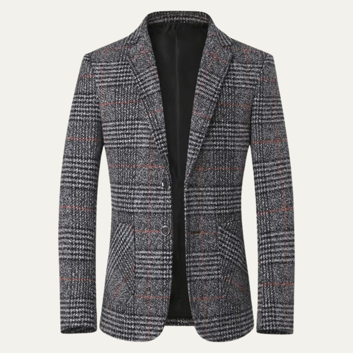 The Monopoli Men’s Slim Fit Check Plaid Tweed Blazer Suit - Wedding Guest