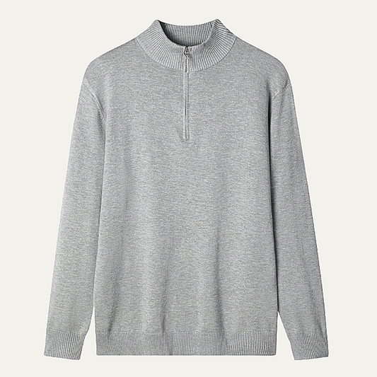 The Brookline Ridge Men's Classic Mock Neck Half Zip Sweater