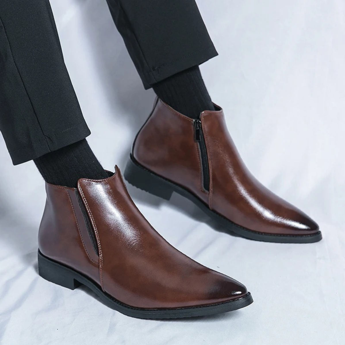 The Panarea Men’s Classic Leather Chelsea Slip On Boots