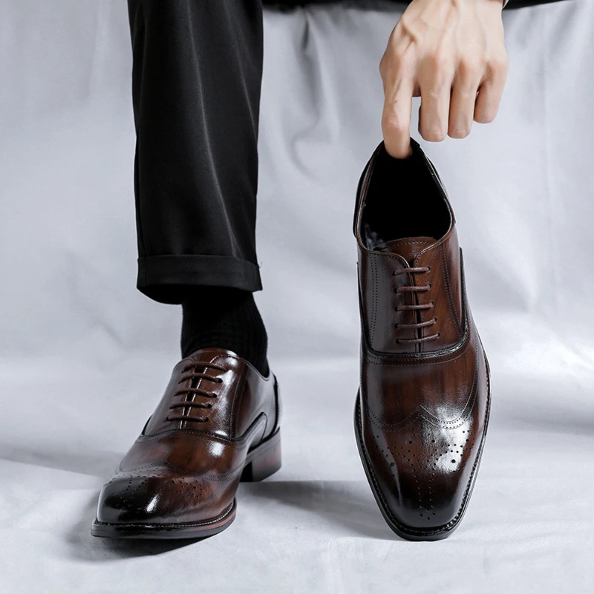 The Cedarbrook Ridge Men’s Classic Pointed Toe Oxford Dress Shoes