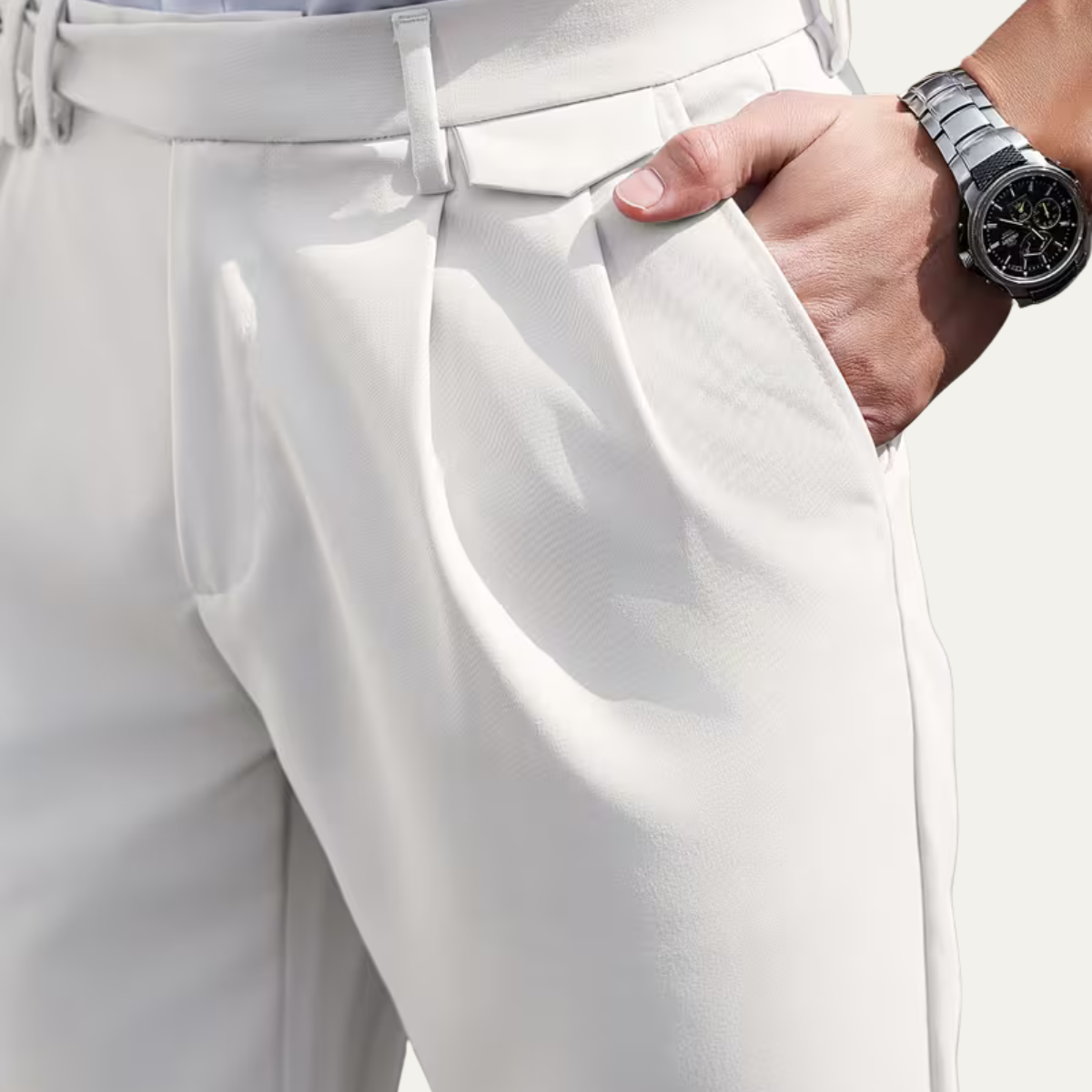 The Burleigh Men’s Tailored Slim Fit Pleated Casual Dress Pants