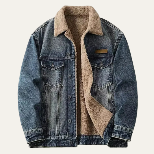 The Fairhaven Men’s Retro Fleece Lined Denim Jacket