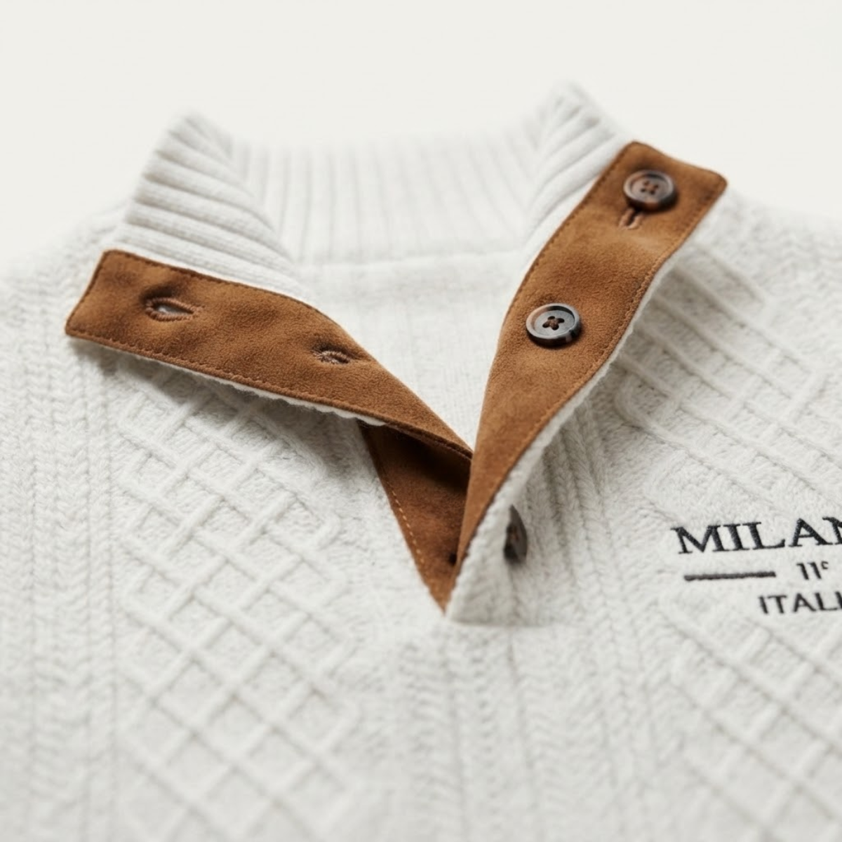 The Harringdale Men’s Milano Knit Quarter Zip Sweater with Elbow Patches