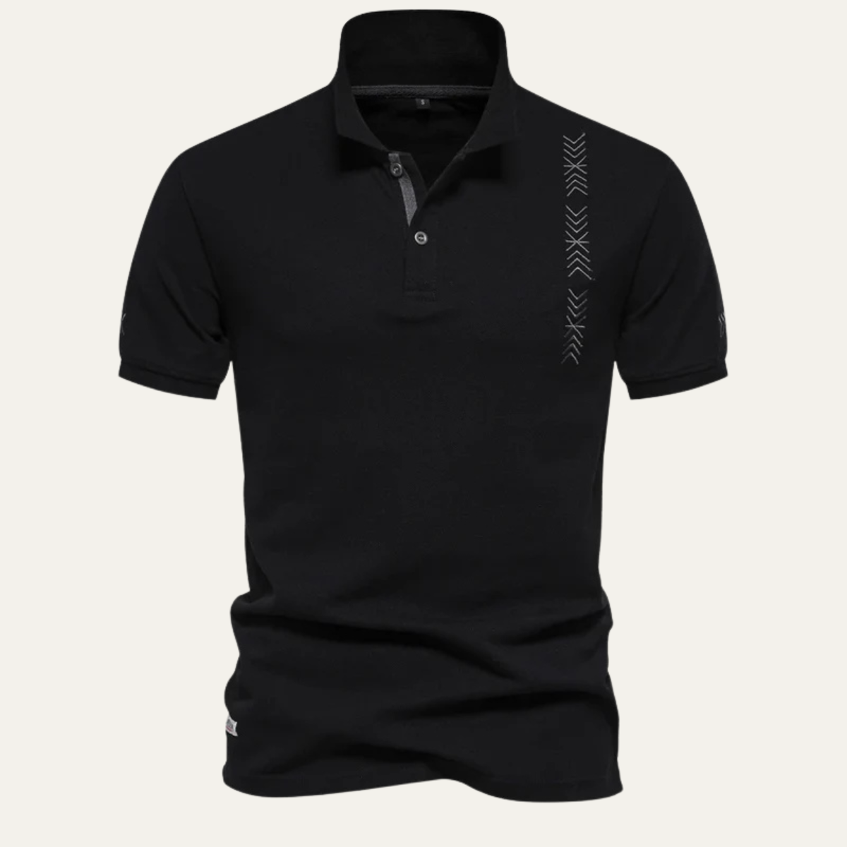 The Sheffield Men’s Cotton Polo Shirt with Graphic Detail