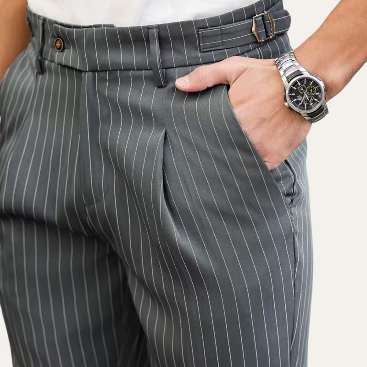 The Cullen Bay Men’s  Slim Fit  Pinstripe Pleated Dress Pants