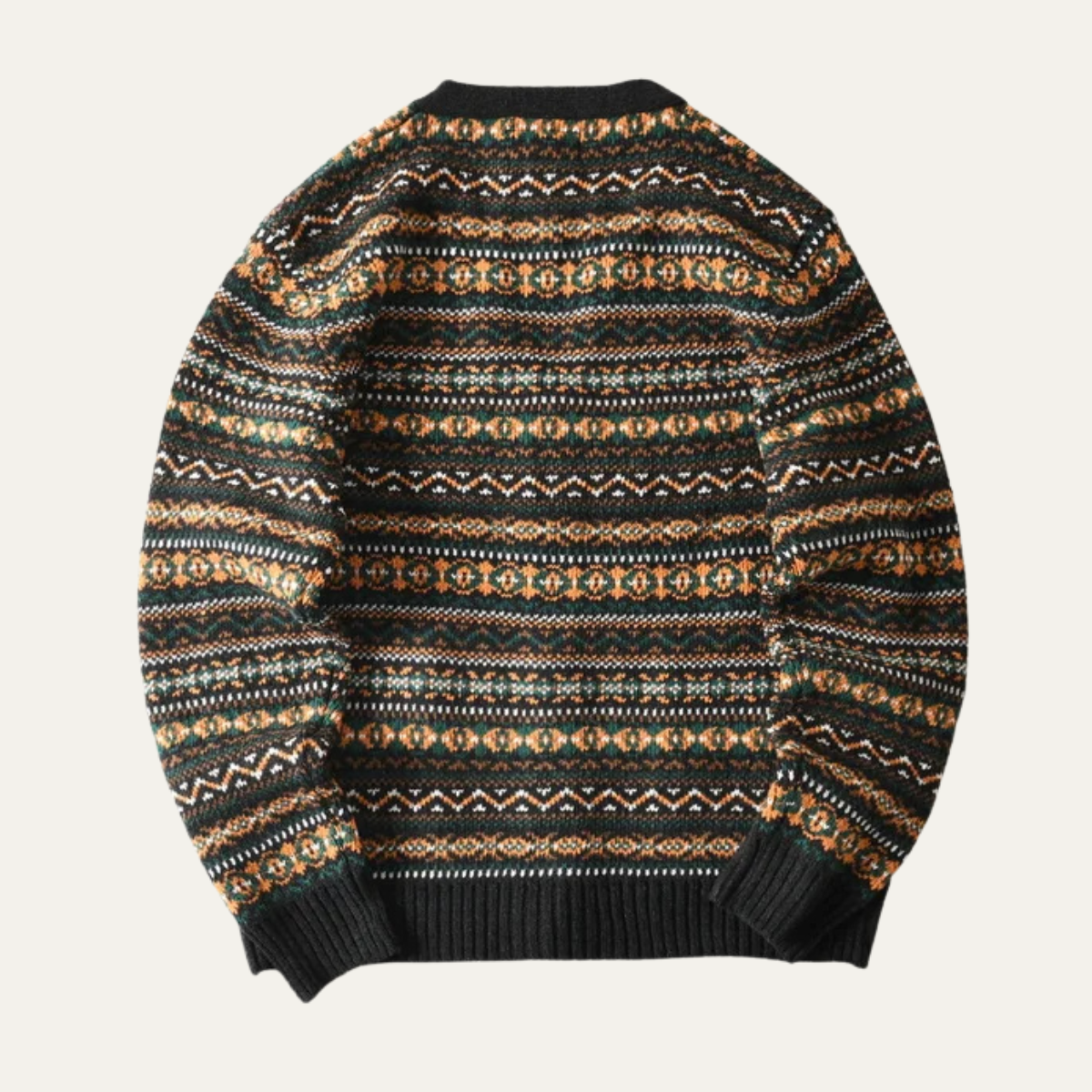 The Monopoli Men’s Nordic Retro Patterned Button Up Cardigan