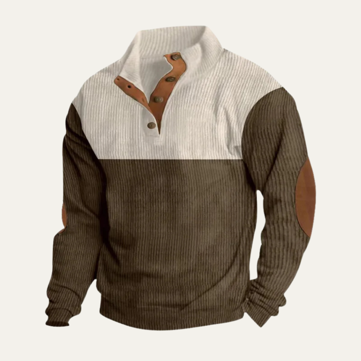 The Woodridge Men's Corduroy Color Block Sweater with Suede Elbow Patches