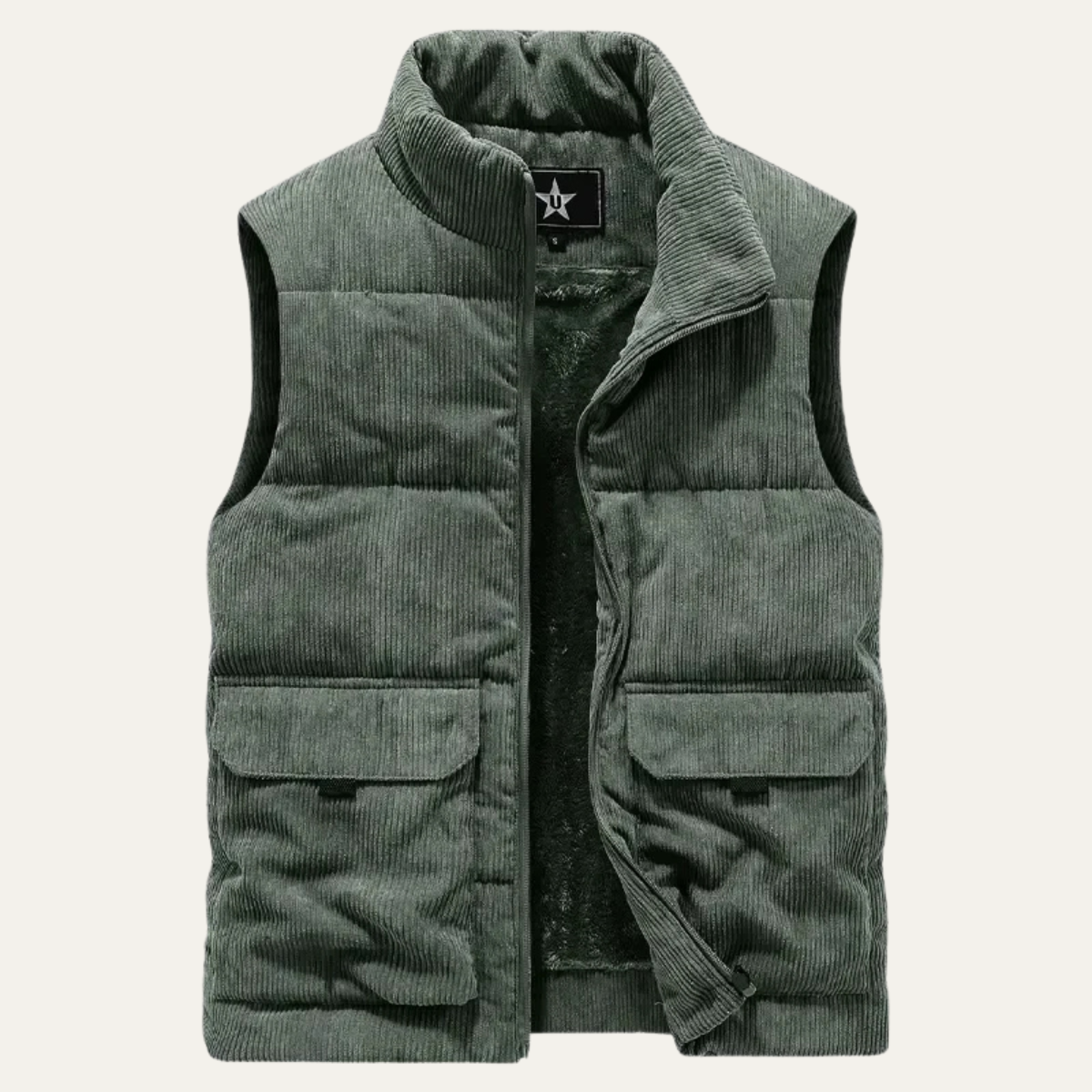 The Silverhill Men’s Corduroy Warm Padded Puffer Vest