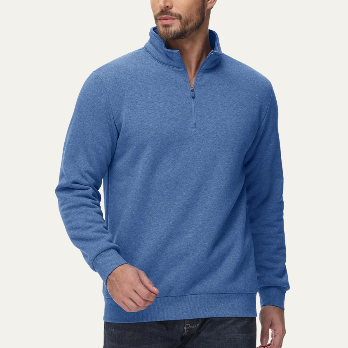 The Trebbiano Men’s Fleece Half Zip Turtleneck Sweater