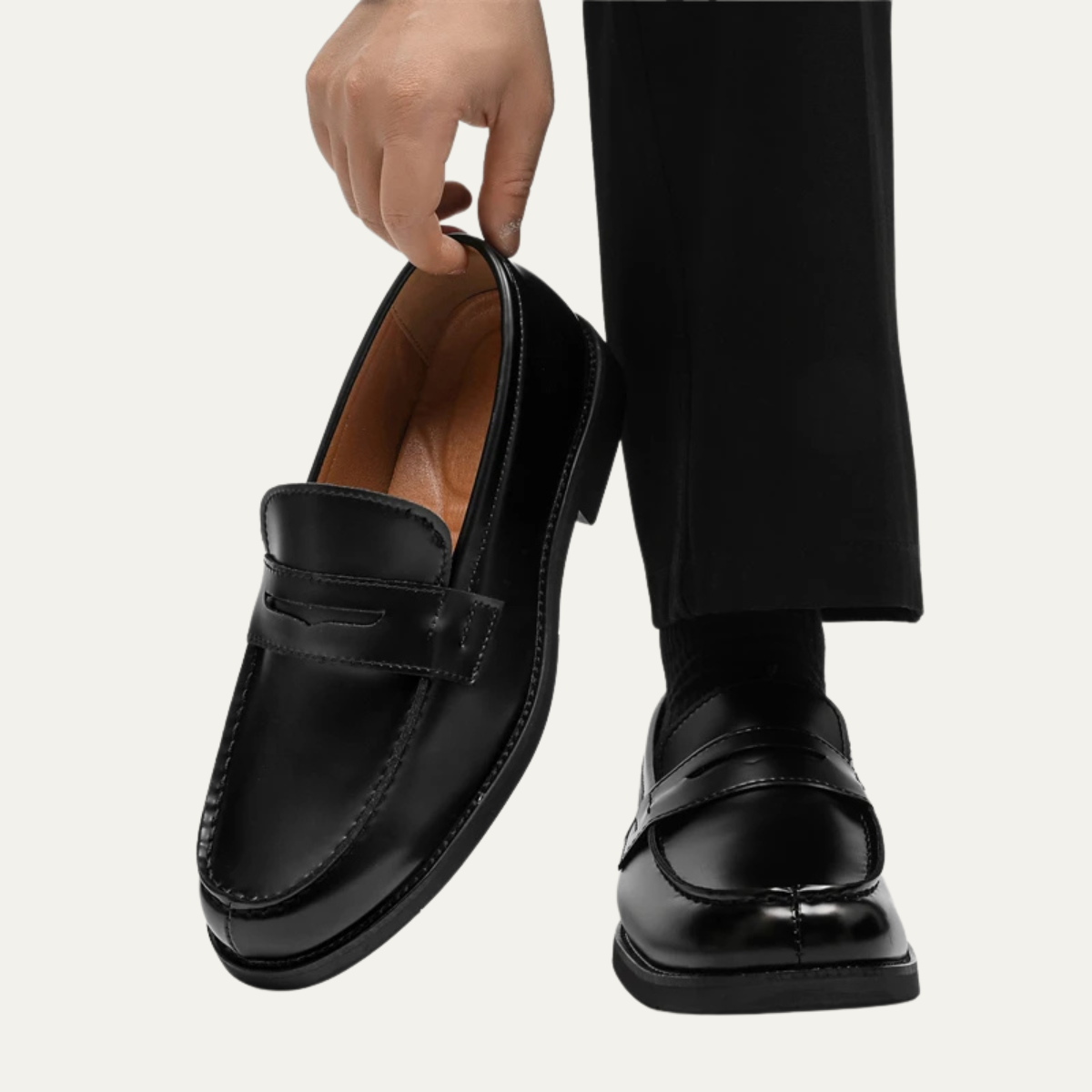 The Watercrest Hill Men’s Handmade Faux Leather Penny Loafers