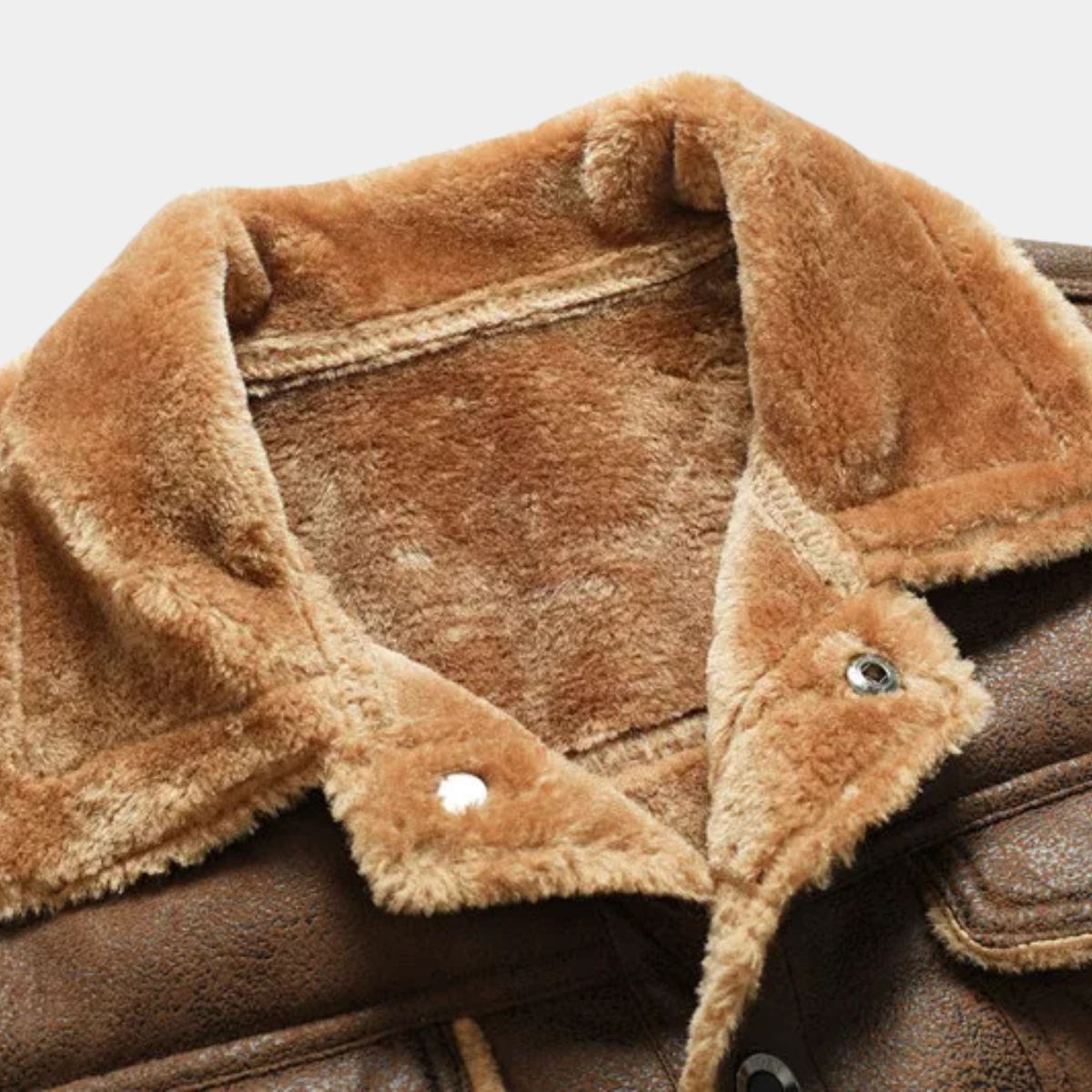 The Amelia Men’s Warm Casual Leather Sherpa Jacket