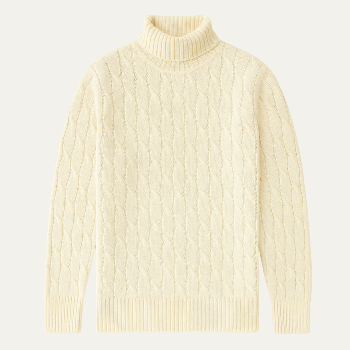 The Milano Men's Elegant Cable Knit Turtleneck Sweater