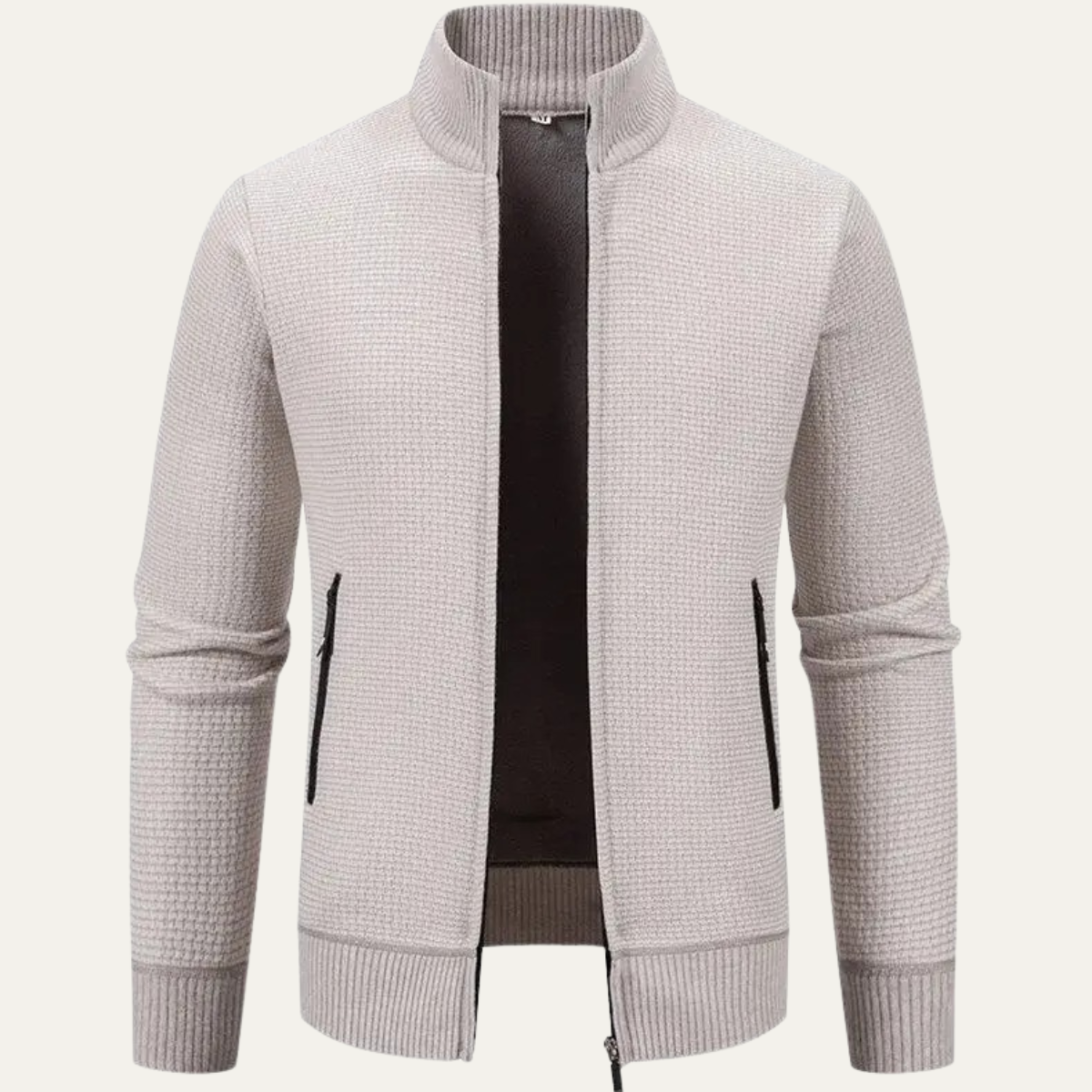 The Montefalco Men’s Casual Knitted Stand Collar Zip Cardigan