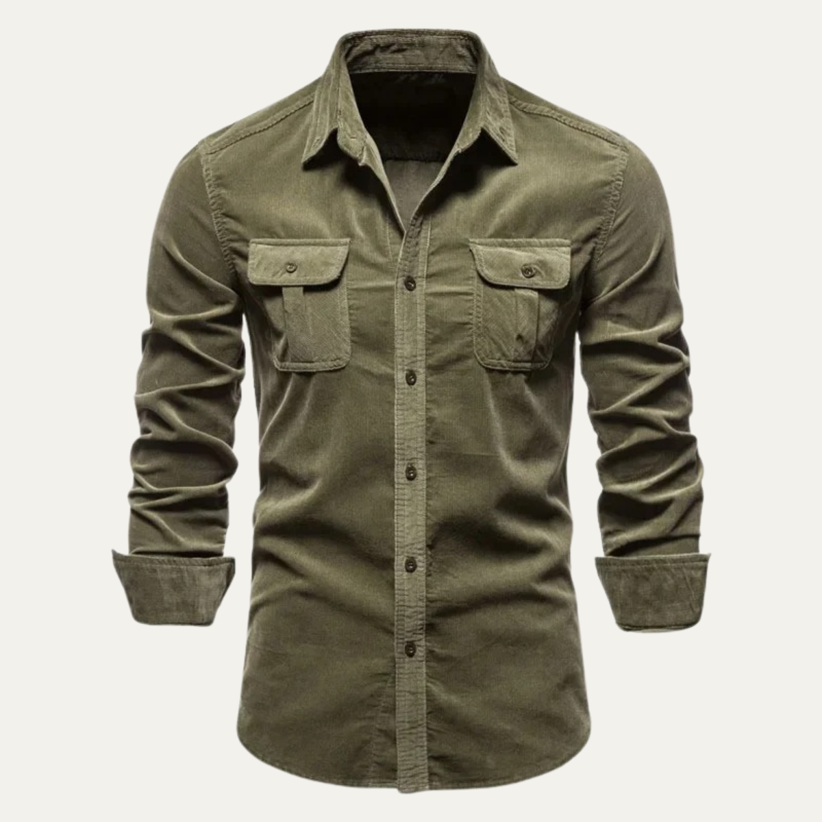 The Cascia Men’s Casual Button Up Corduroy Shirt