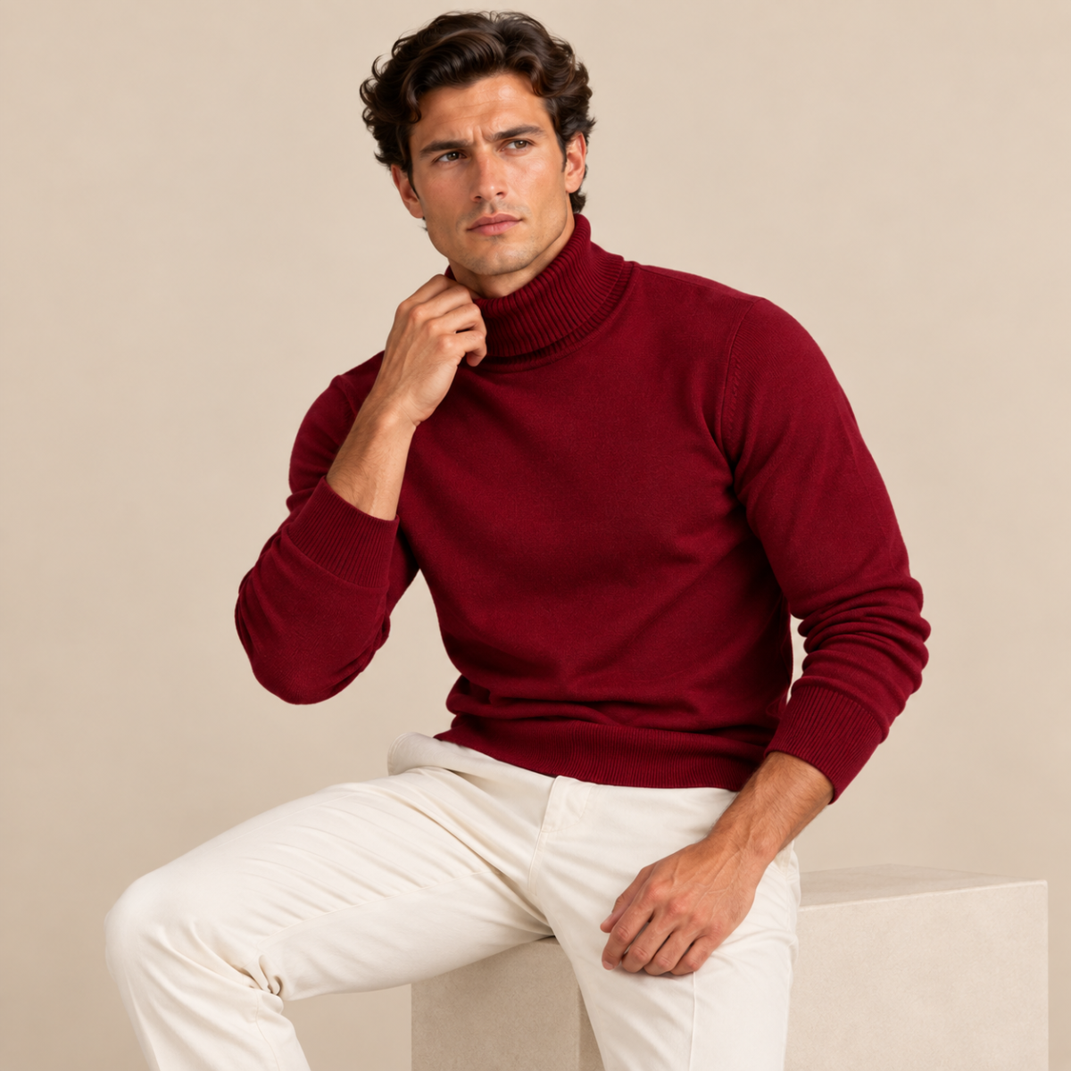 The Banbury Men's Classic Turtleneck Knit Sweater